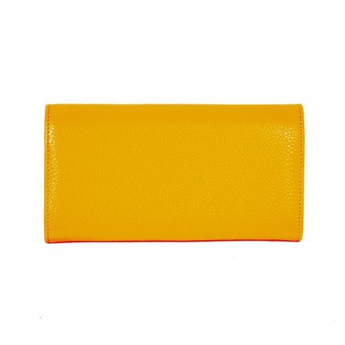 Дамско портмоне ENZO NORI модел CLASSIQUE естествена кожа жълт